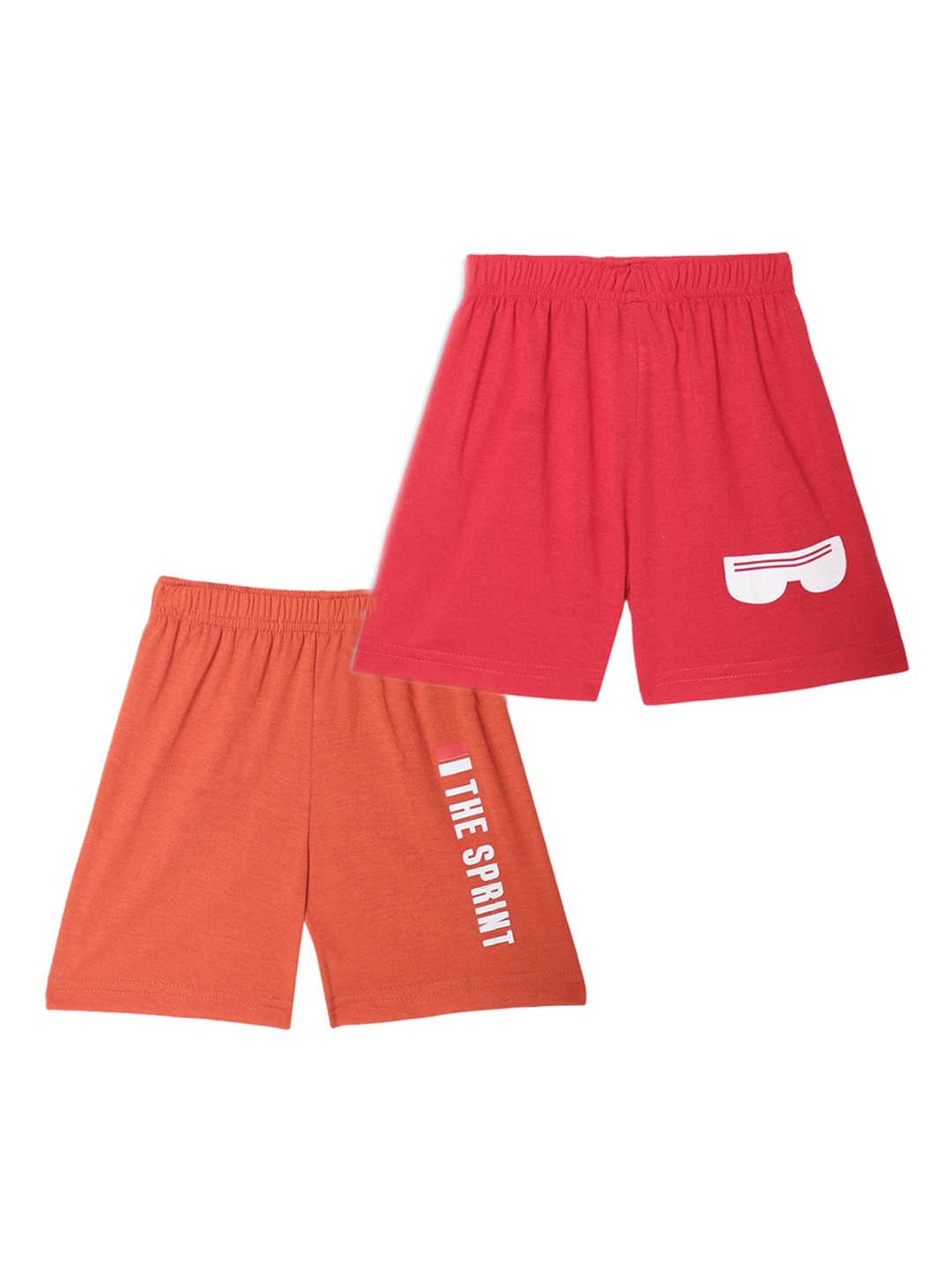 MACK JONNEY Kids Pack of 2 Printed Shorts, Red