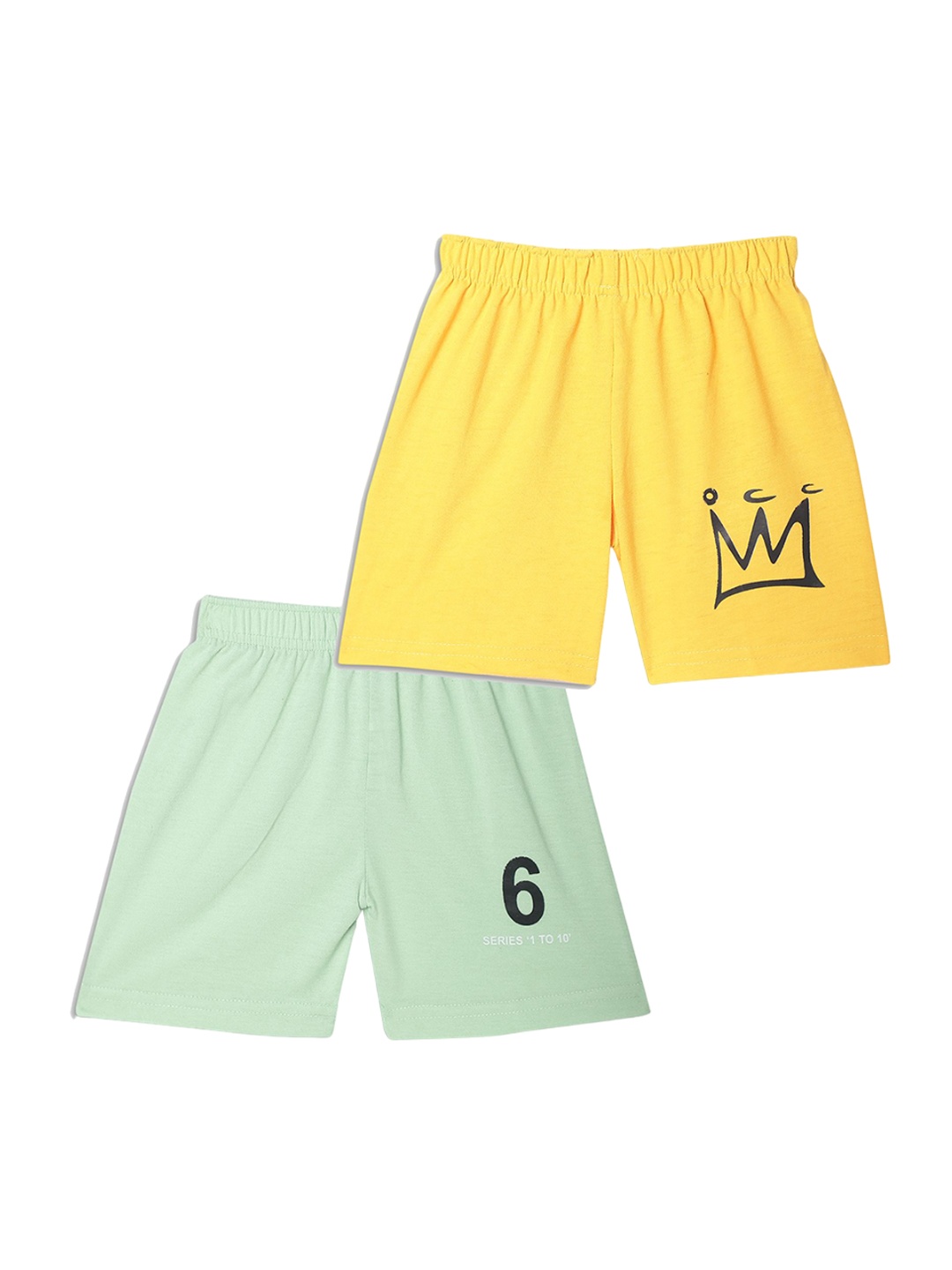 

MACK JONNEY Kids Pack of 2 Graphic Printed Shorts, Yellow