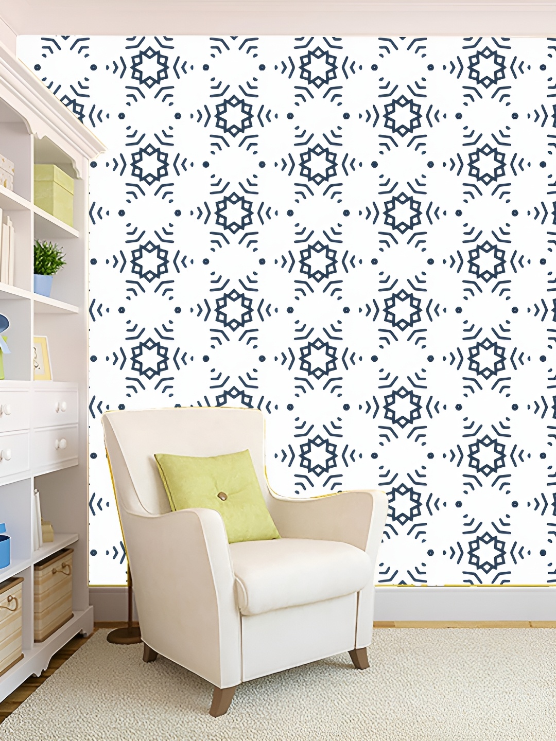 

Aura White & Green 3D Printed Self-Adhesive Wall Sticker