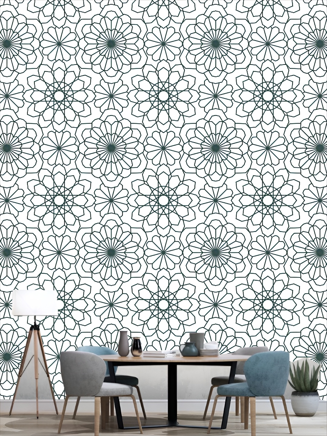 

Aura White & Green Printed Self-Adhesive 3D Wallpaper