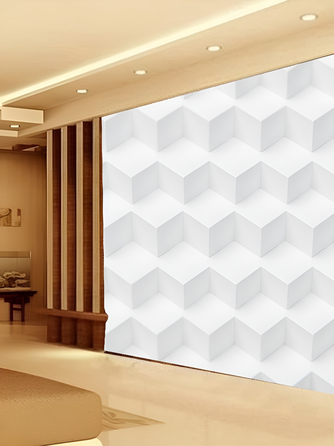 

Aura White & Grey Printed Self-Adhesive 3D Wallpaper