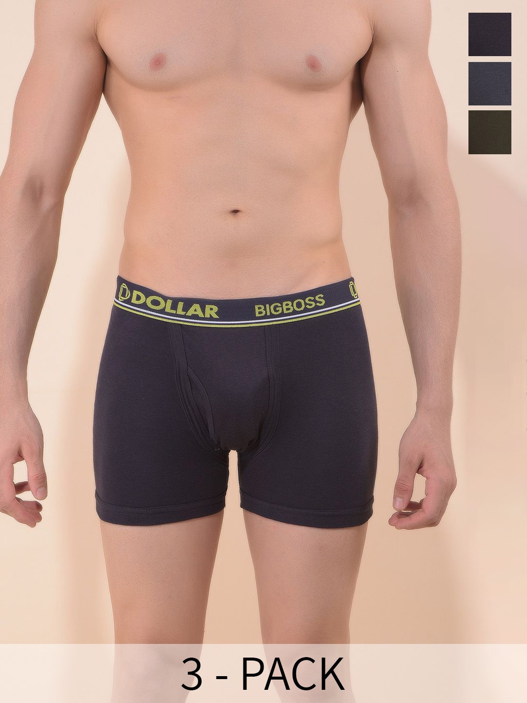 

Dollar Bigboss Pack Of 3 Assorted Cotton Trunks MBTR-04-INTRSCD-PO3-CO2-S24