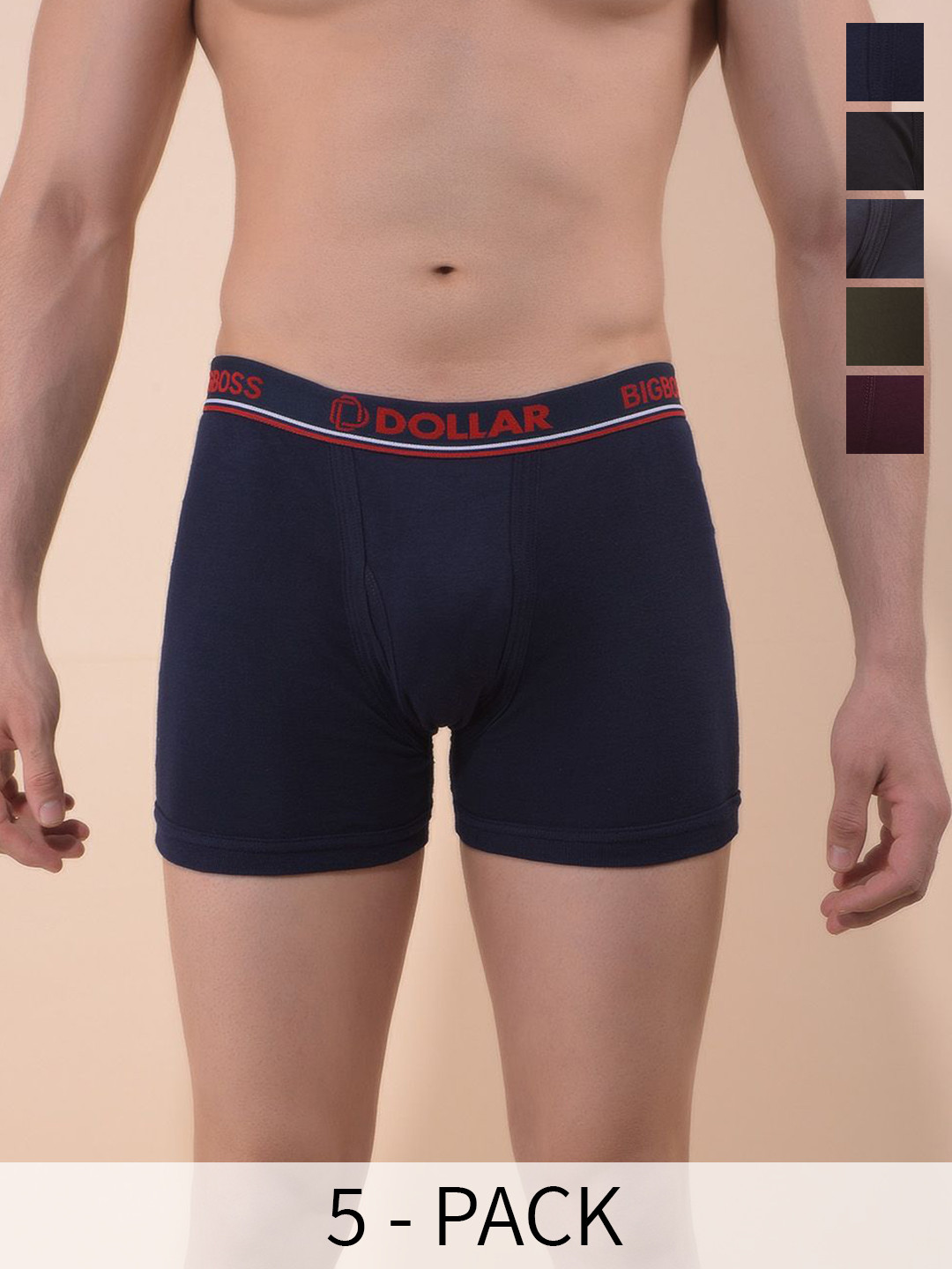 

Dollar Bigboss Men Pack Of 5 Assorted Trunks MBTR-04-INTRSCD-PO5-CO3-S24