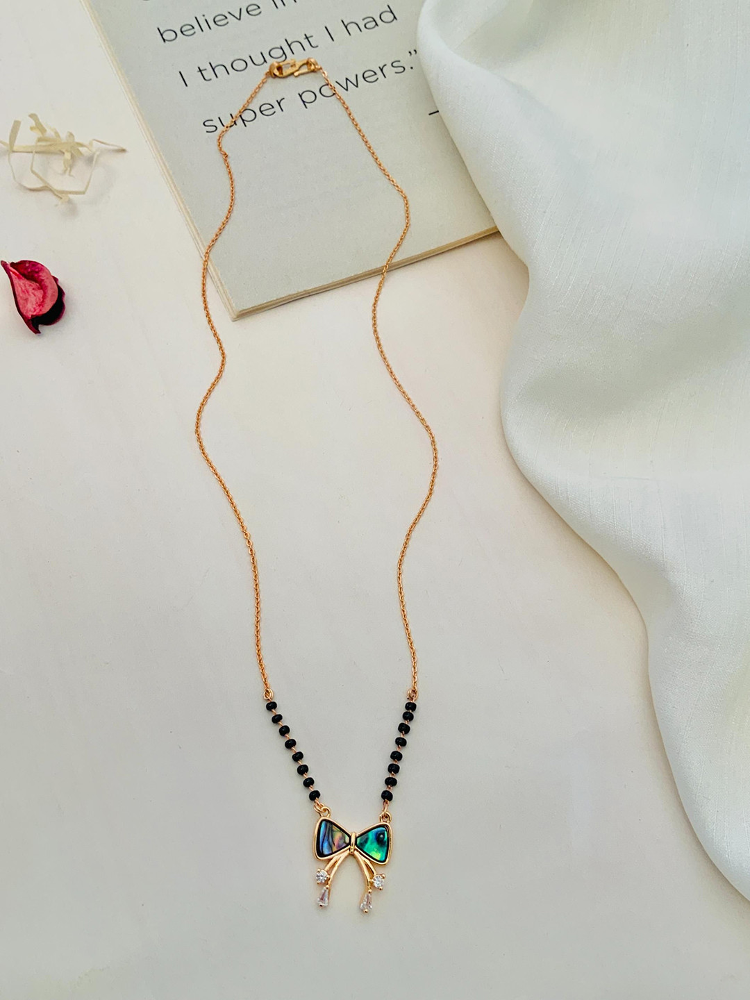 

ABDESIGNS Rose Gold-Plated American Diamond Mangalsutra