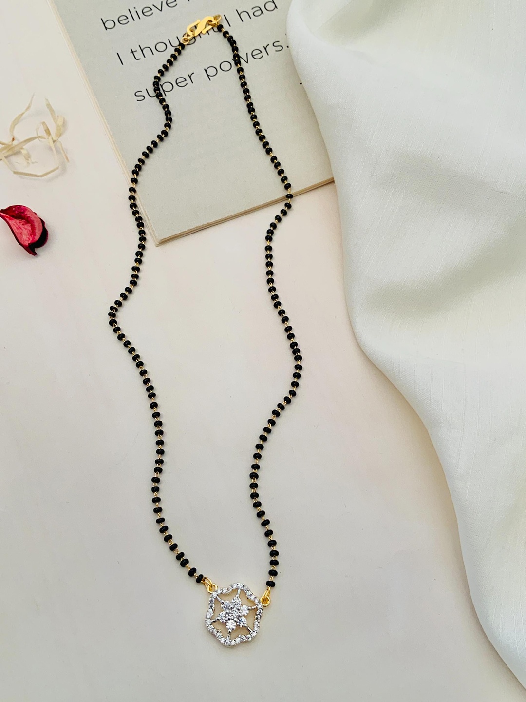 

ABDESIGNS Gold-Plated American Diamond Mangalsutra