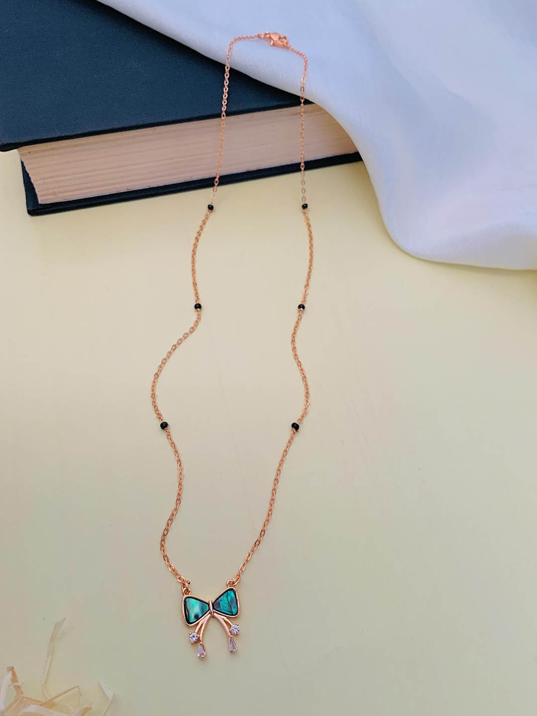 

ABDESIGNS Rose Gold-Plated American Diamond Mangalsutra
