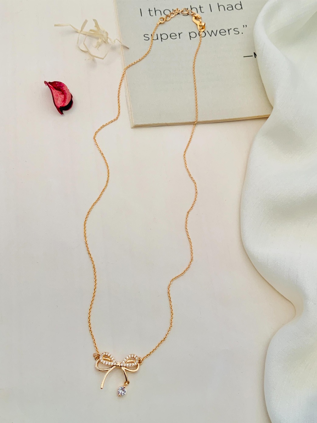 

ABDESIGNS Rose Gold-Plated Stone-Studded Brass Chain