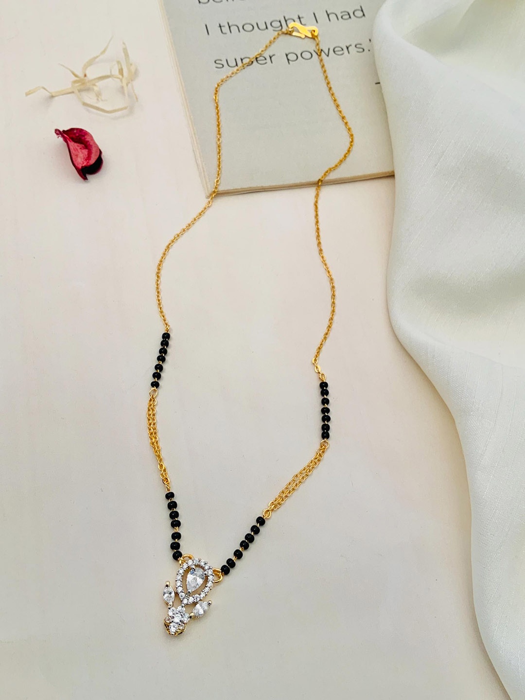 

ABDESIGNS Gold-Plated Stones and Beads Mangalsutra