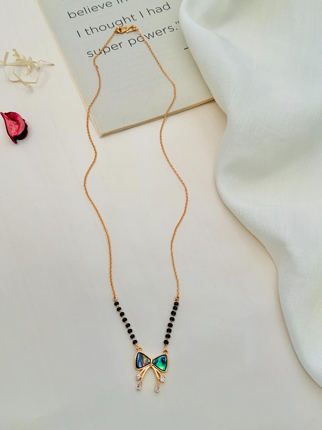 

ABDESIGNS Rose Gold-Plated American Diamond Mangalsutra