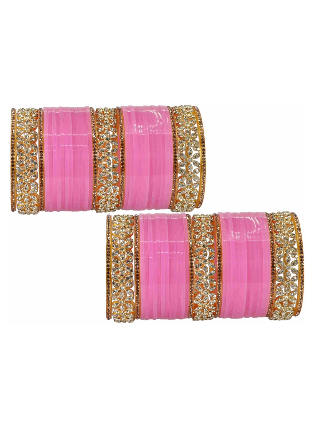 

LAVAZZA Set Of 66 Crystals Stone Studded Bangle, Gold