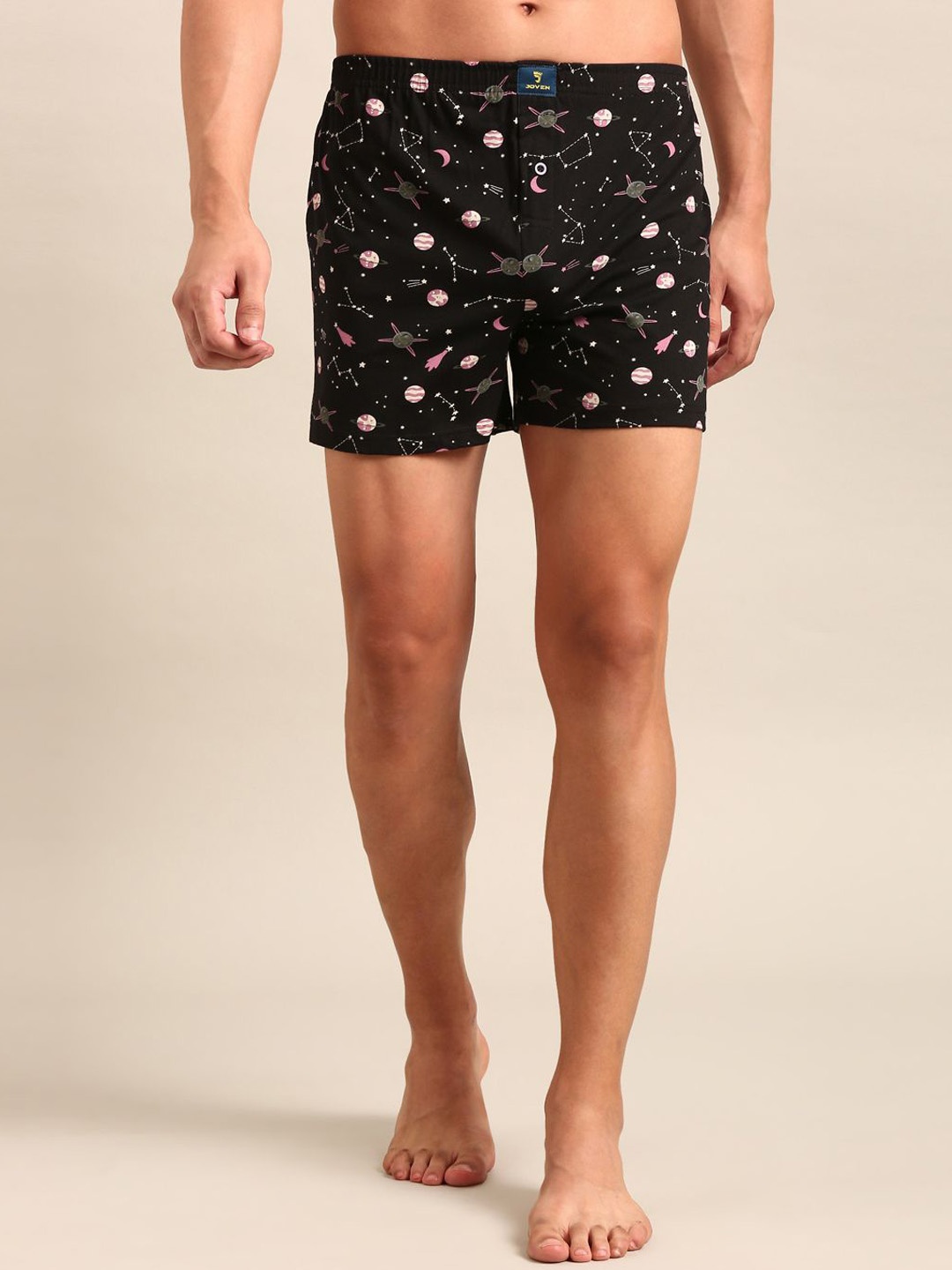 

Joven Printed Pure Cotton Boxer JB1K-06, Black