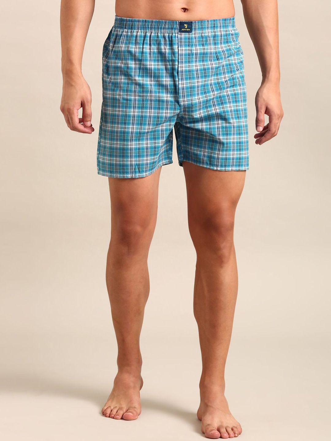 

Joven Checked Pure Cotton Boxers JB1C-JB154, Blue