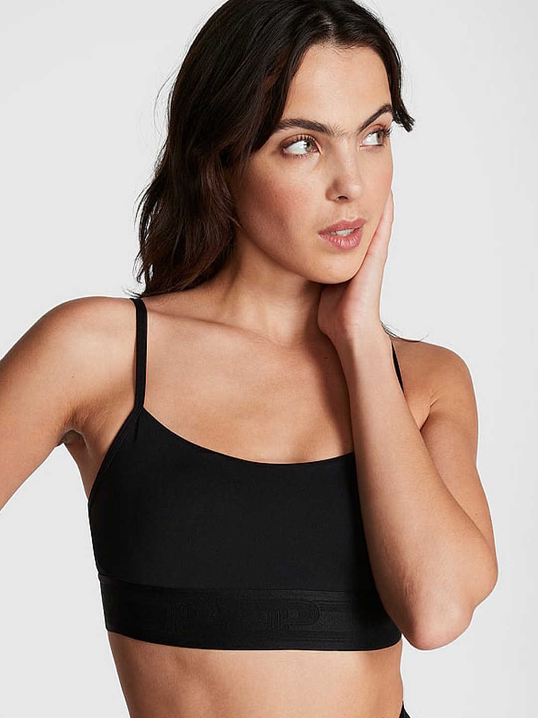 

Victoria's Secret Medium Coverage Non Padded Non-Wired Workout Bra-All Day Comfort, Black