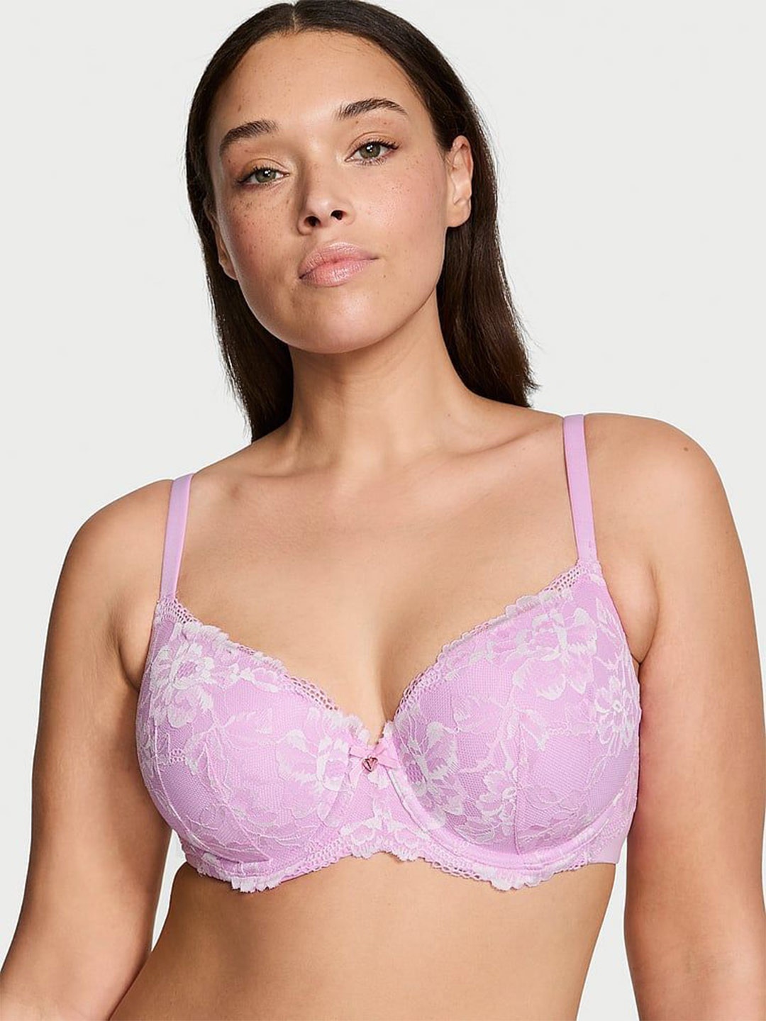

Victoria's Secret Body by Victoria Lightly Lined Lace-Cup Demi Bra With All Day Comfort, Purple