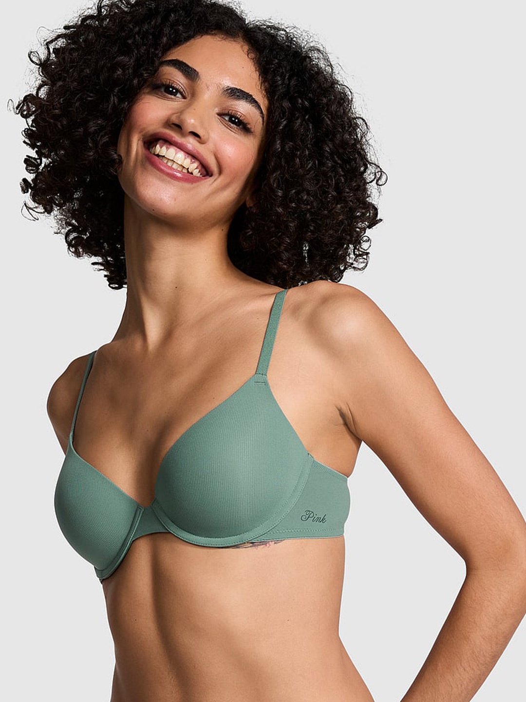 

Victoria's Secret PINK Wear Everywhere Lightly Lined T-Shirt Bra With All Day Comfort, Green