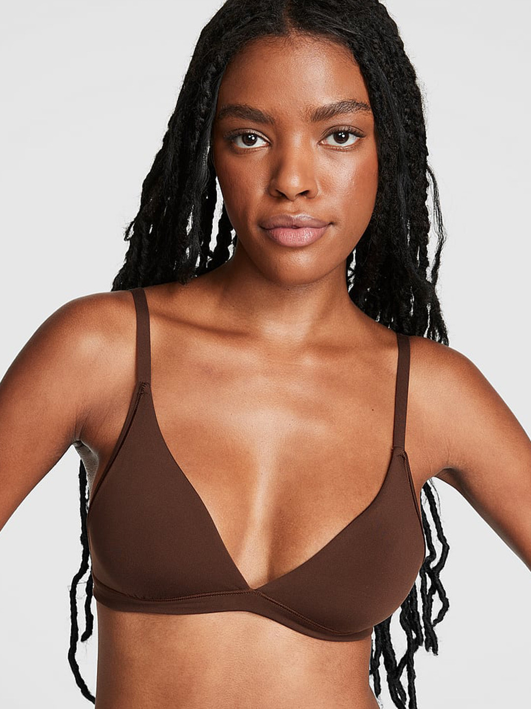 

Victoria's Secret PINK Medium Coverage Non Padded Underwired Bralette Bra-All Day Comfort, Brown