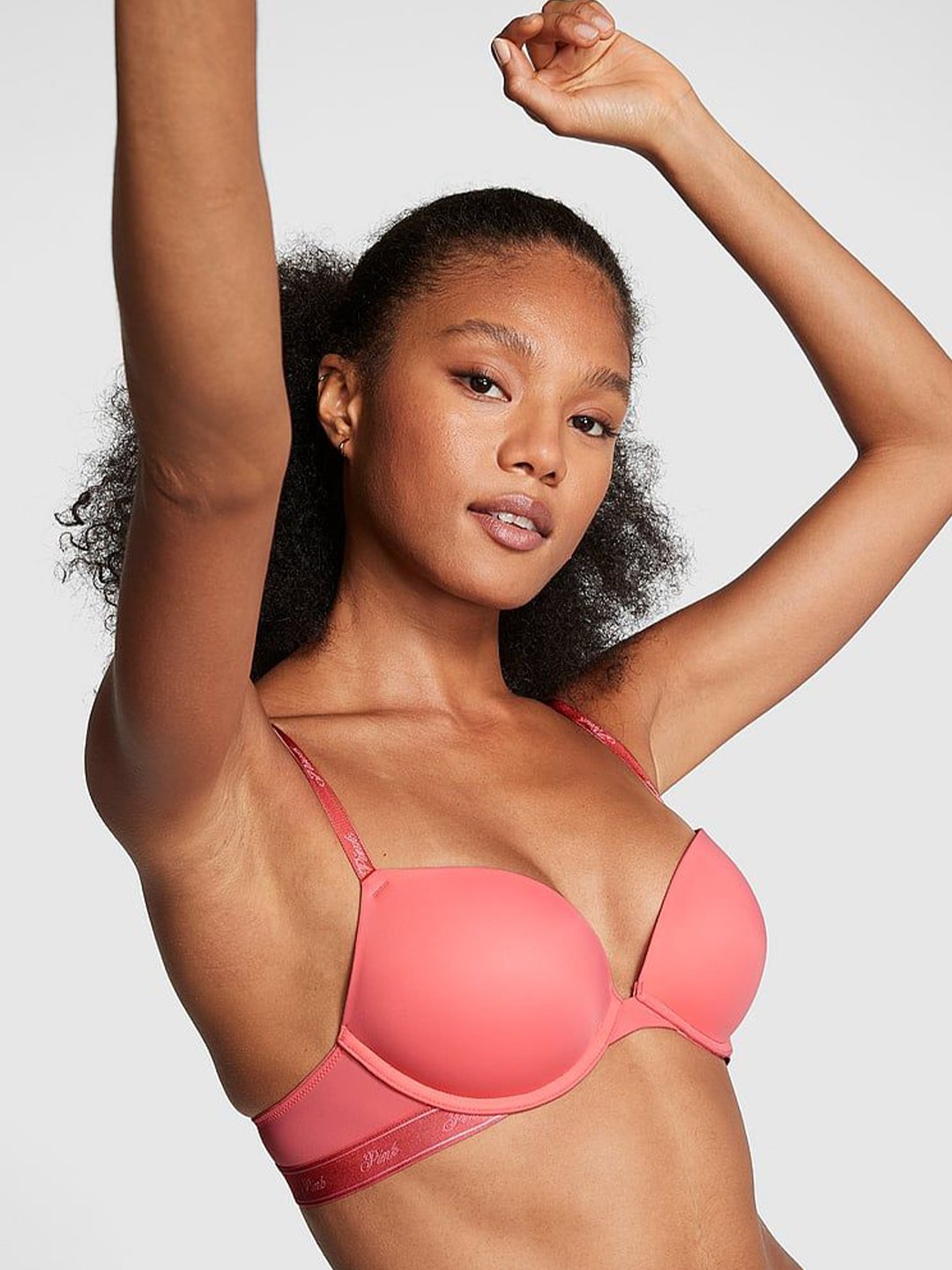 

Victoria's Secret PINK Wear Everywhere Super Push-Up Bra With All Day Comfort, Coral