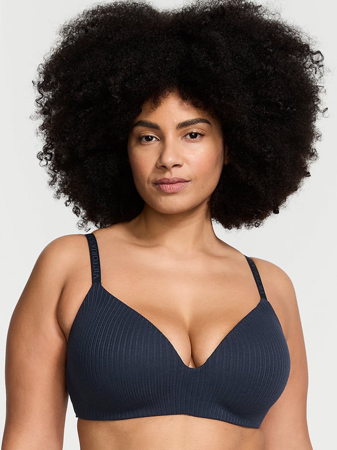 

Victoria's Secret The T-shirt Lightly Lined Pointelle Wireless Bra With All Day Comfort, Blue