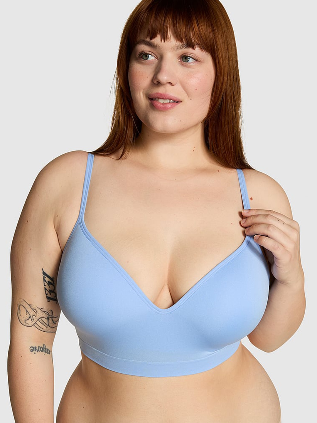 

Victoria's Secret PINK Plus Size Seamless Wireless Bralette Bra With All Day Comfort, Blue