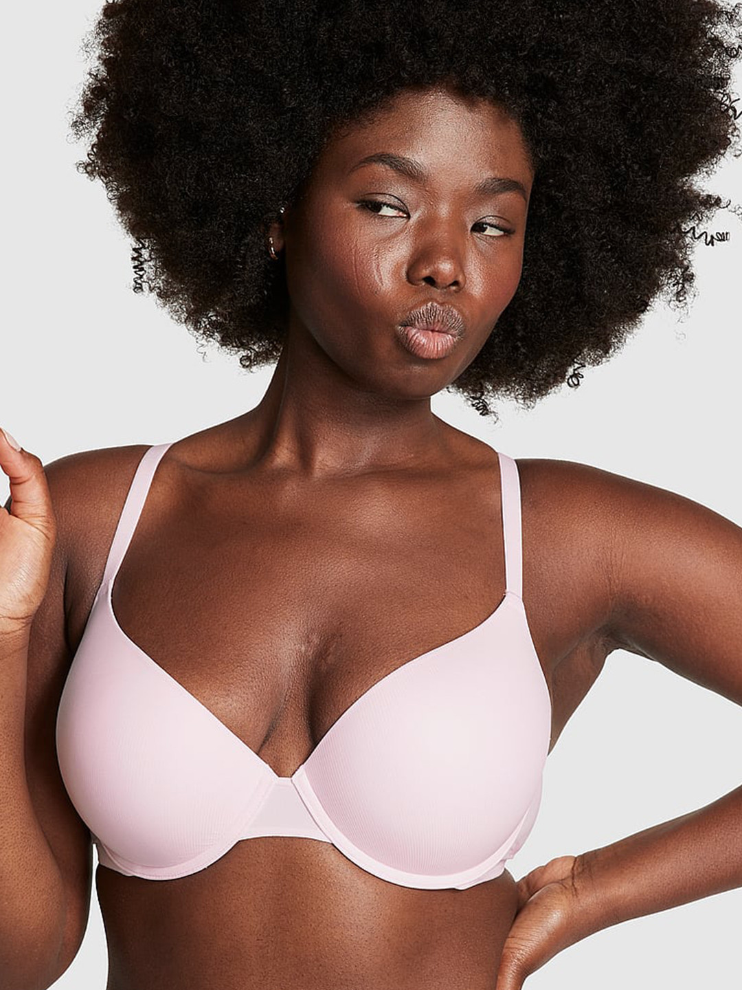 

Victoria's Secret Half Coverage Heavily Padded Underwired Push-Up Bra-All Day Comfort, Pink
