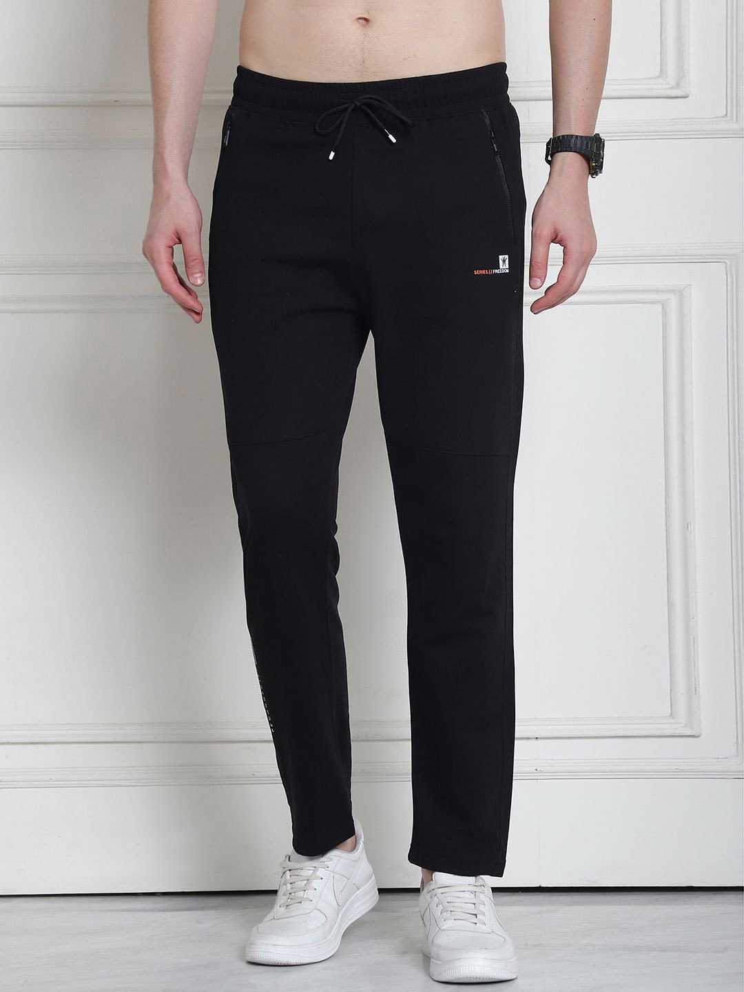 

VENITIAN Men Slim Fit Track Pants, Black