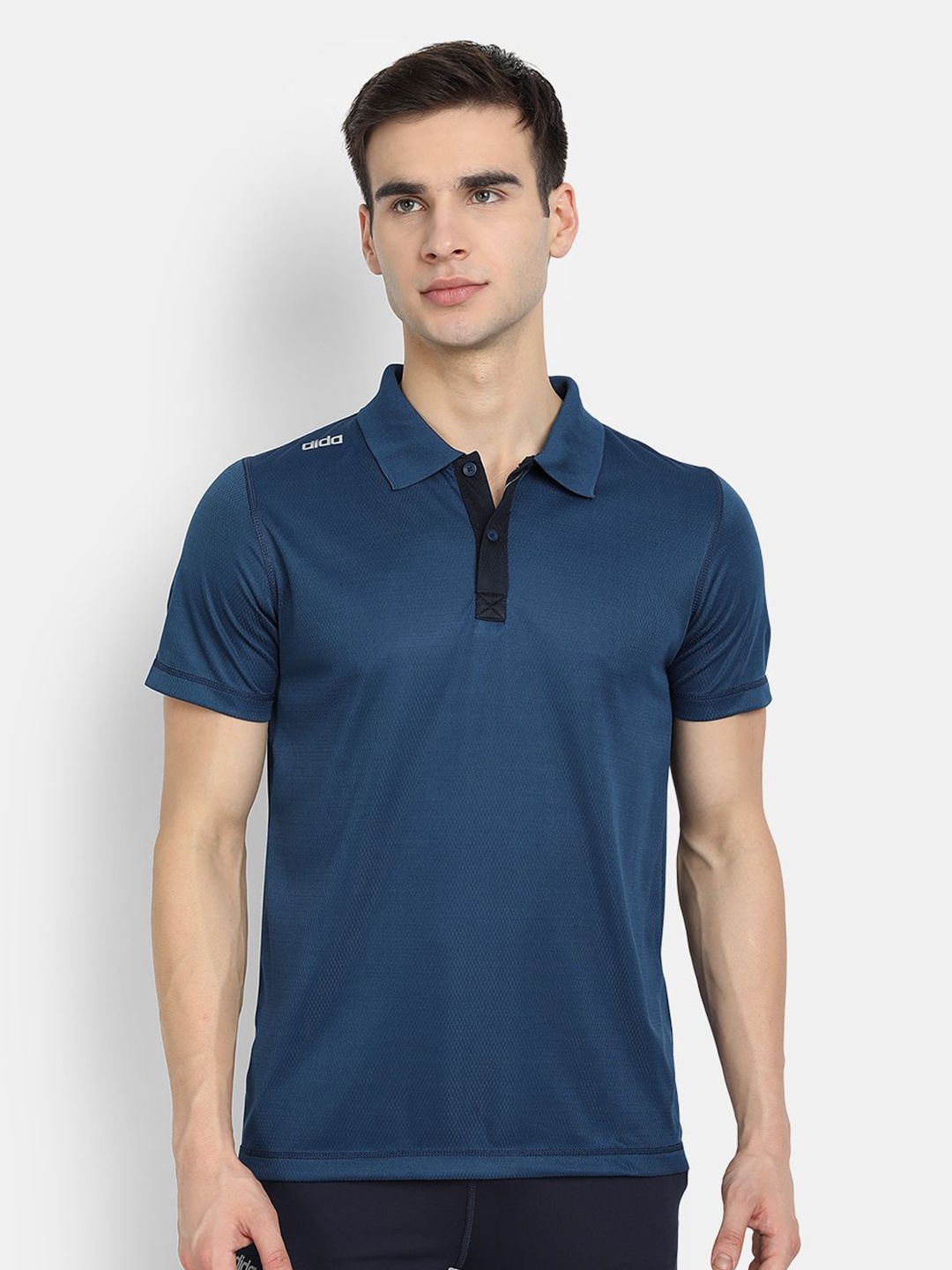 

DIDA Men Polo Collar Dri-FIT T-shirt, Blue