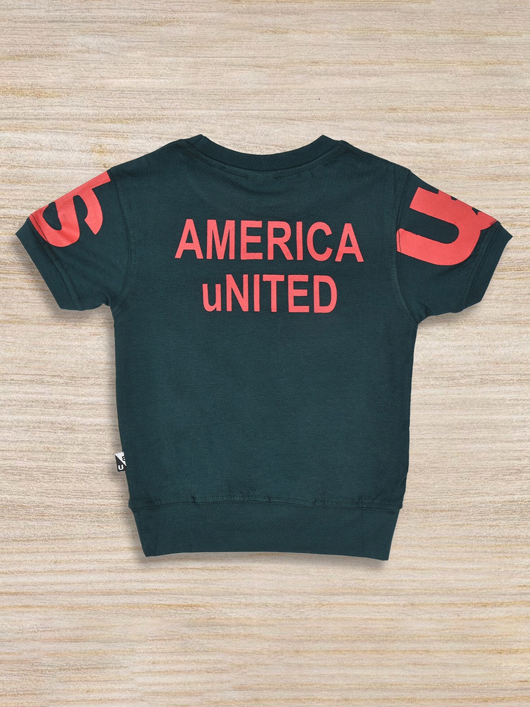 

BAESD Boys Typography Striped Extended Sleeves Pure Cotton Applique T-shirt, Green
