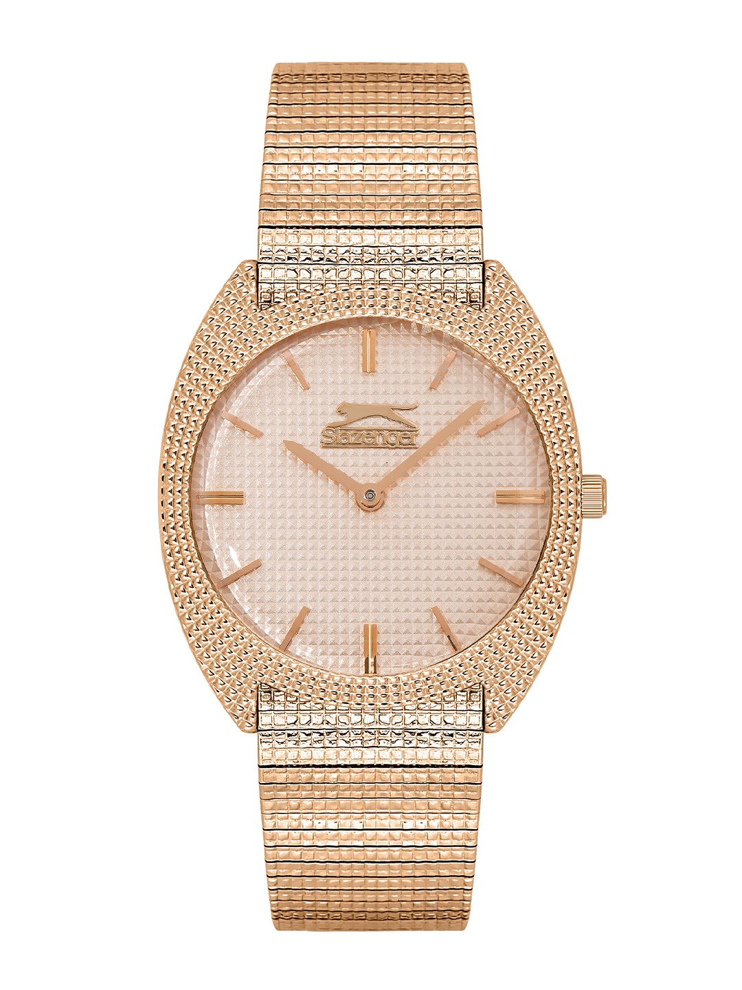 

Slazenger Women Textured Strap Analogue Watch SL092261302, Rose gold