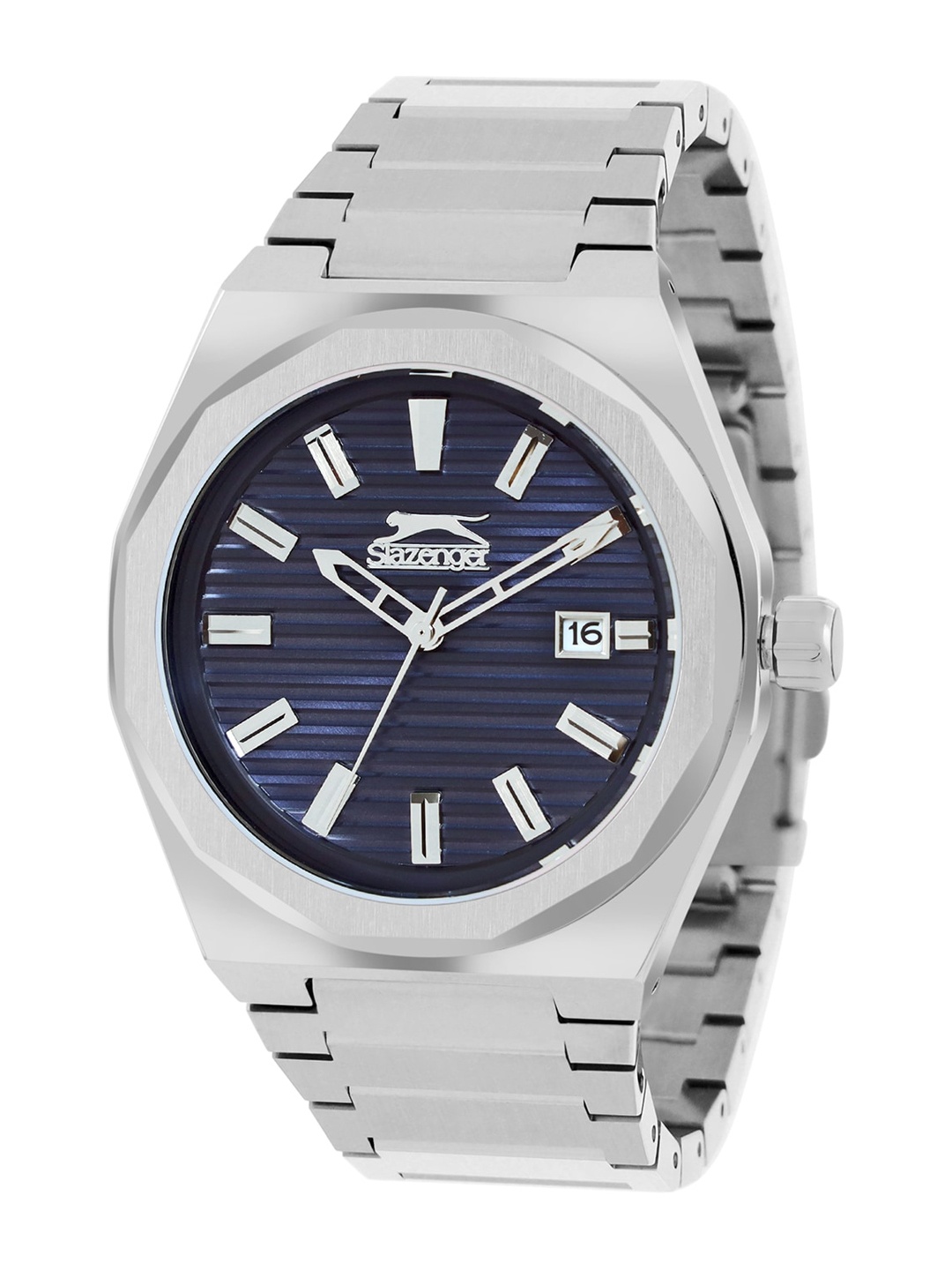 

Slazenger Men Textured Dial Stainless Steel Straps Analogue Watch SL092143105, Blue