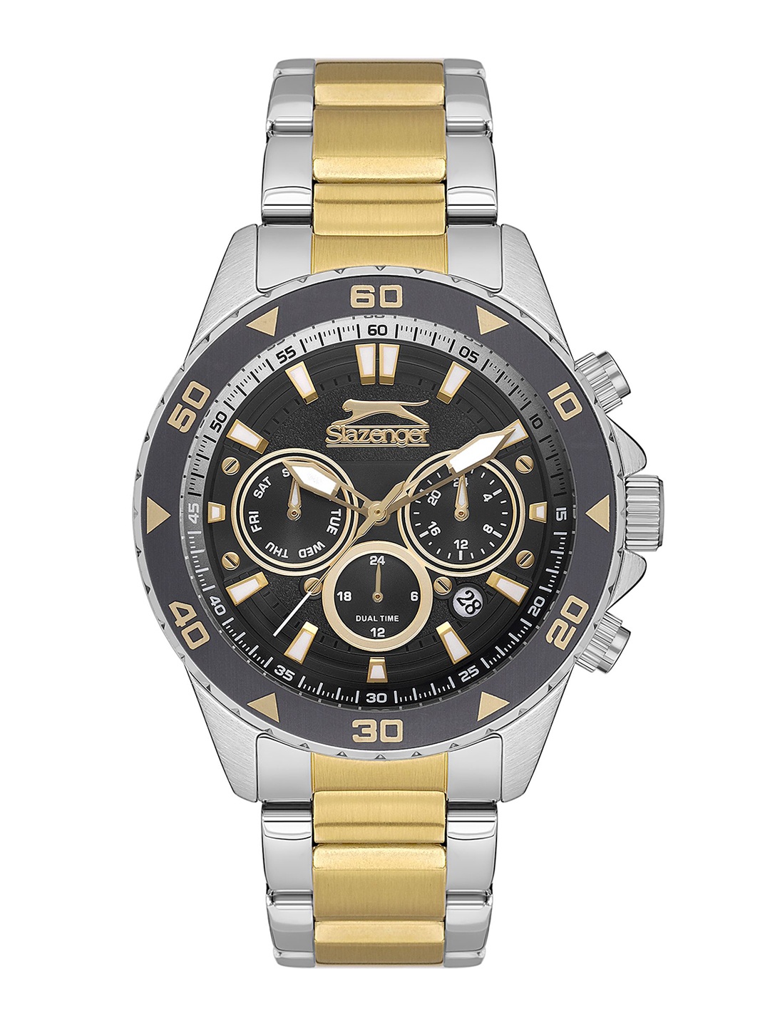 

Slazenger Men Alloy Dial & Stainless Steel Strap Analogue Watch SL092250205, Grey
