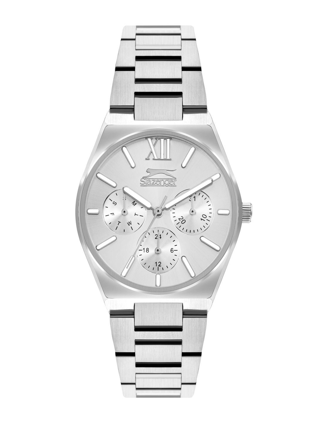 

Slazenger Women Textured Dial & Stainless Steel Straps Analogue Watch SL092243401, Silver