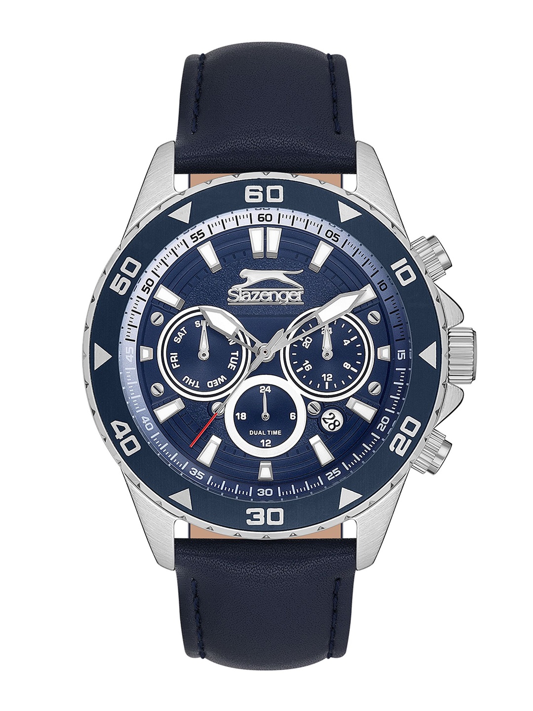 

Slazenger Men Textured Dial Multi Function Analogue Watch SL092251203, Navy blue