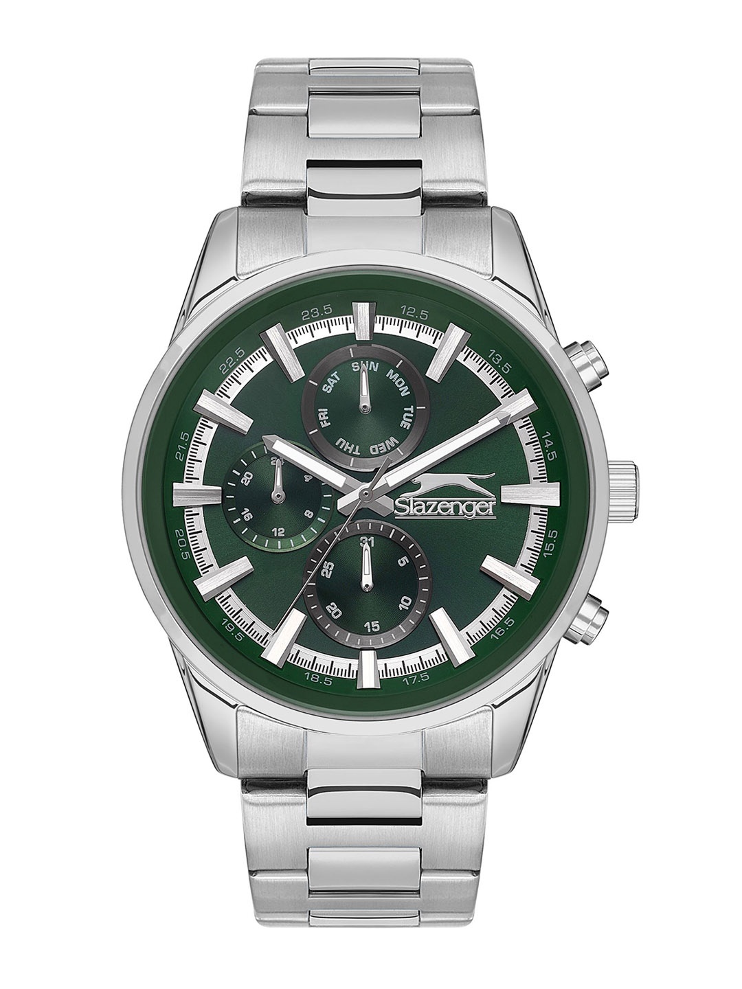 

Slazenger Men Round Dial Stainless Steel Straps Analogue Watch SL092242205, Green