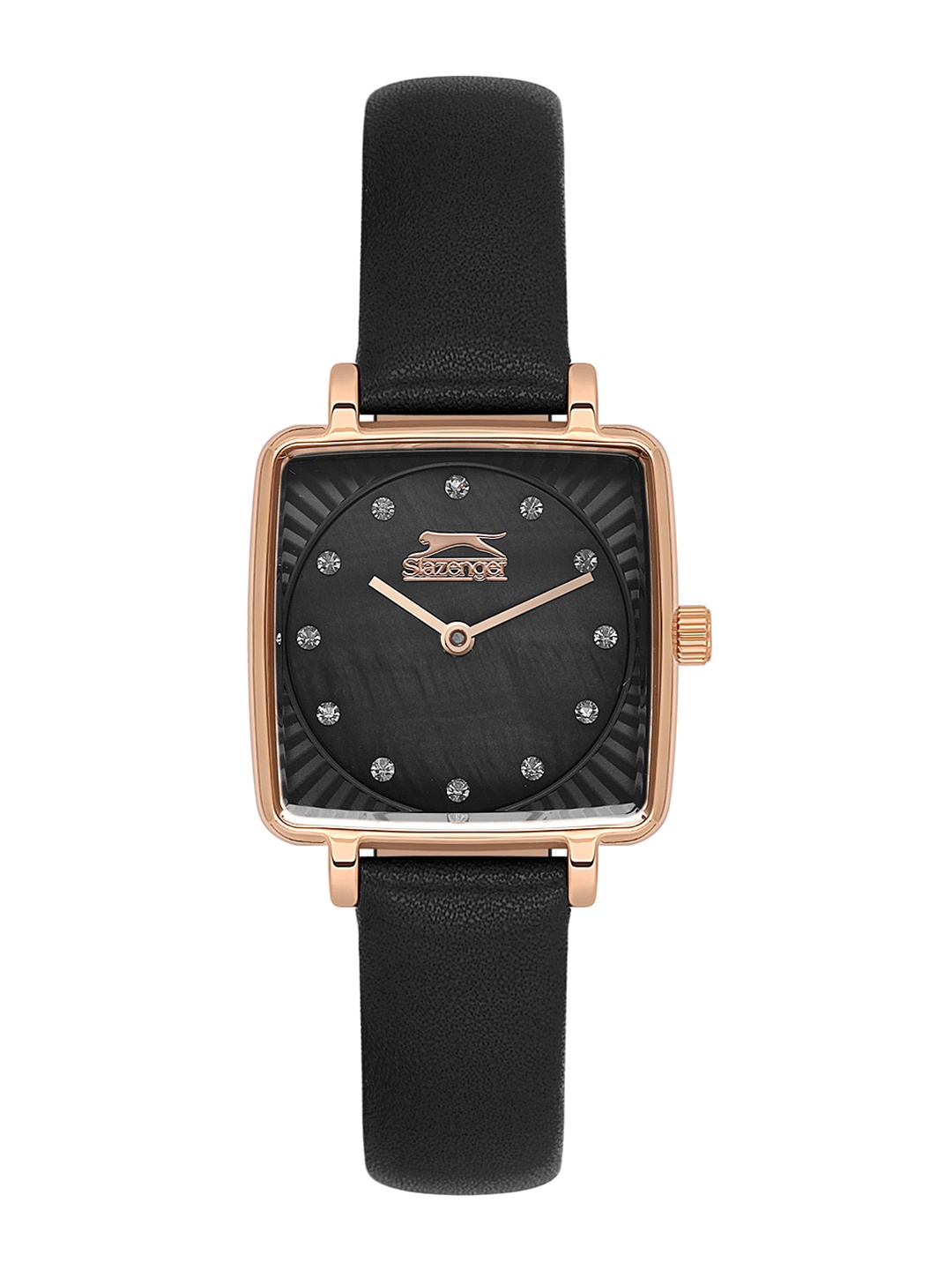 

Slazenger Women Leather Straps Analogue Watch SL092256302, Black