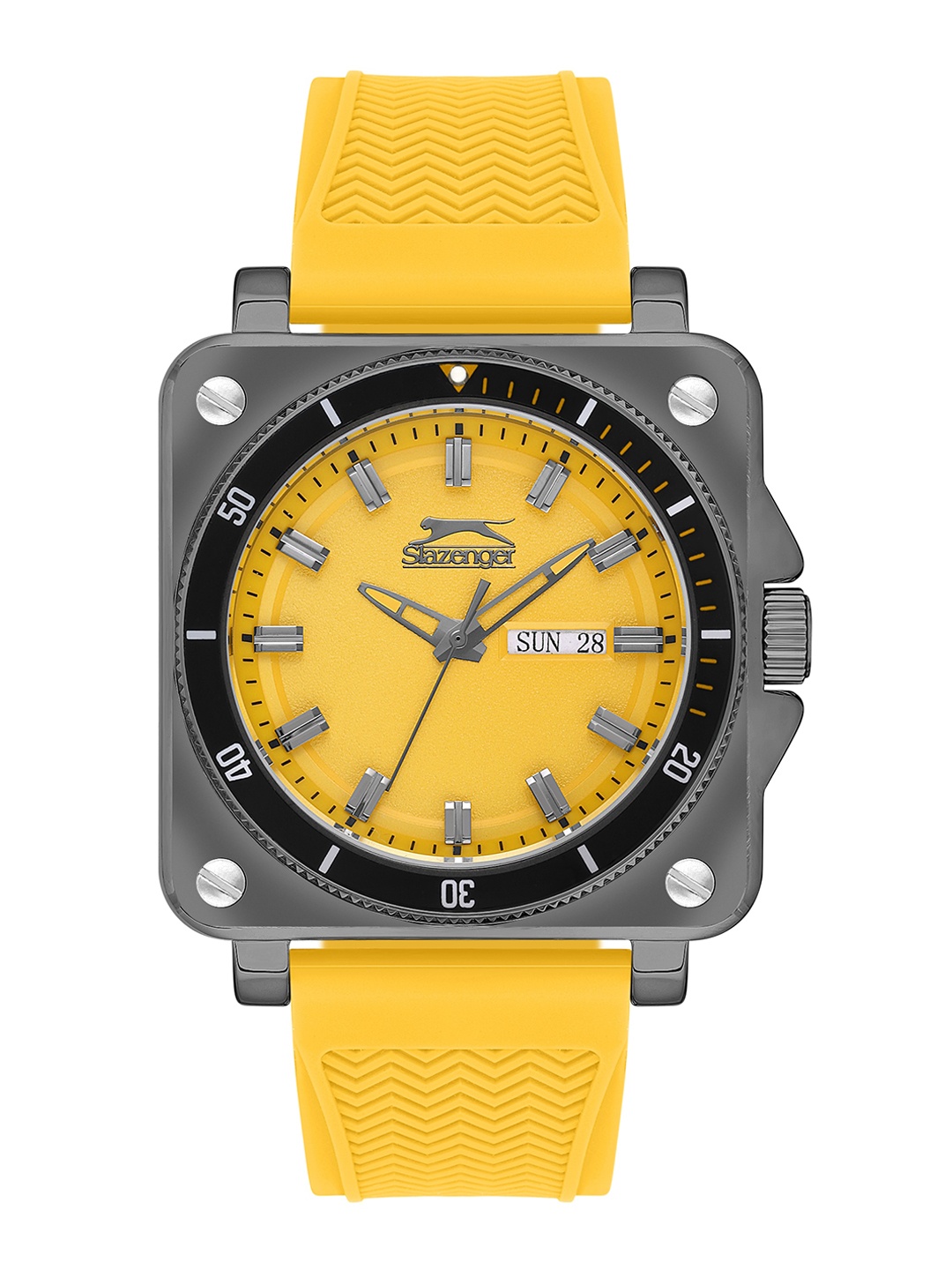 

Slazenger Men Leather Straps Analogue Watch SL092233102, Yellow