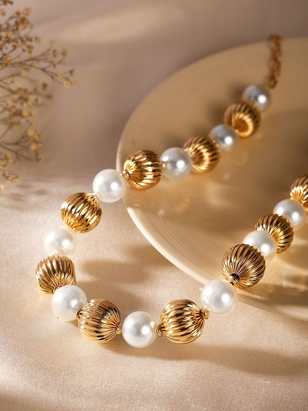 

Priyaasi Gold Plated Artificial Beads Necklace