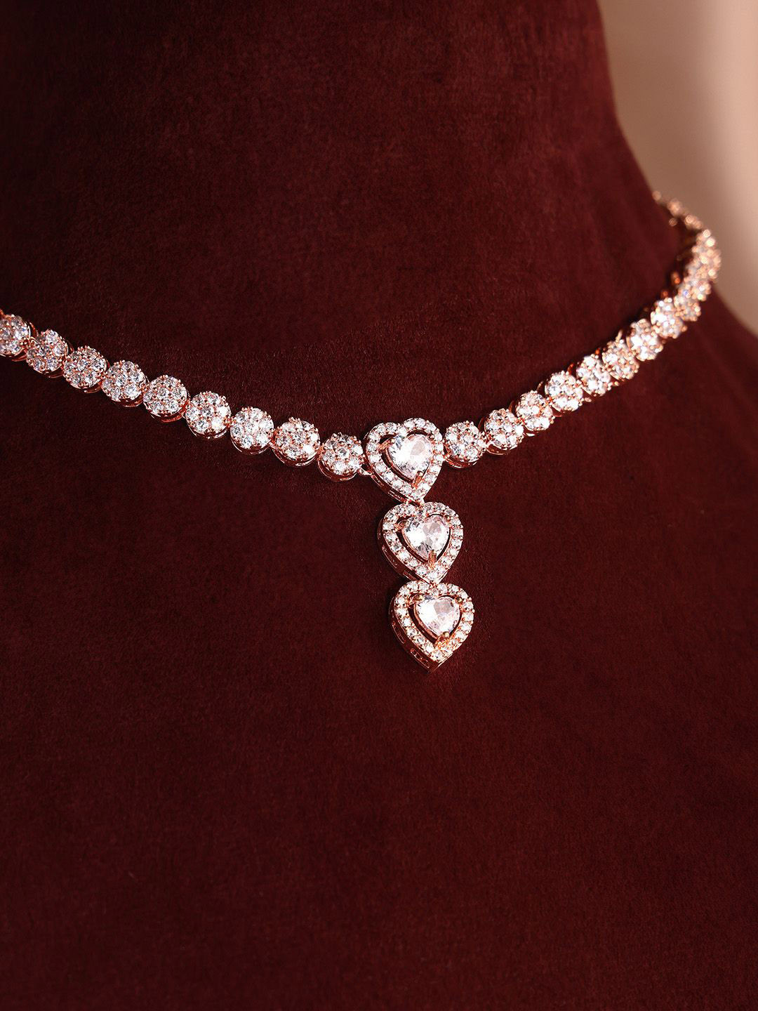 

Priyaasi Rose Gold-Plated AD-Studded Jewellery Set