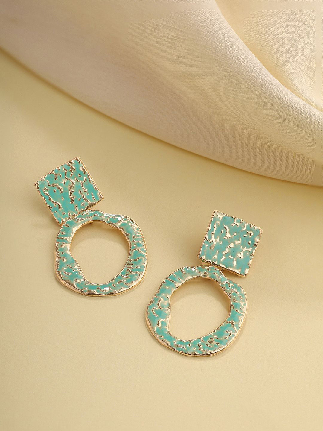 

Priyaasi Gold-Plated Contemporary Drop Earrings