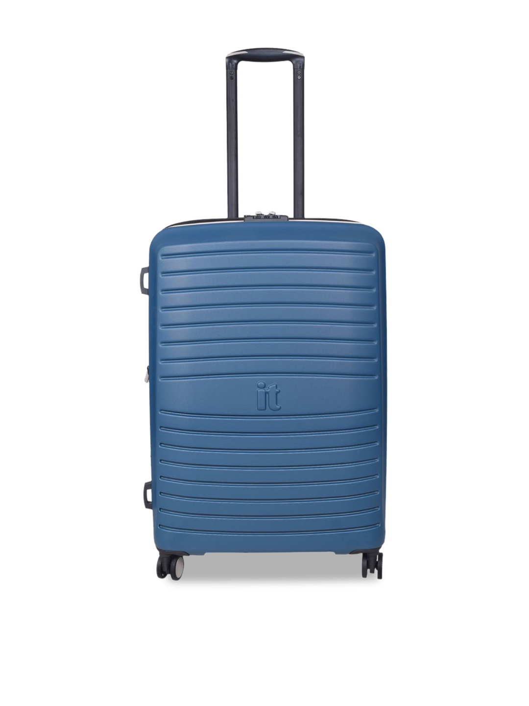 

IT luggage Eco Protect Textured Hard-Sided Medium Trolley Suitcase, Blue