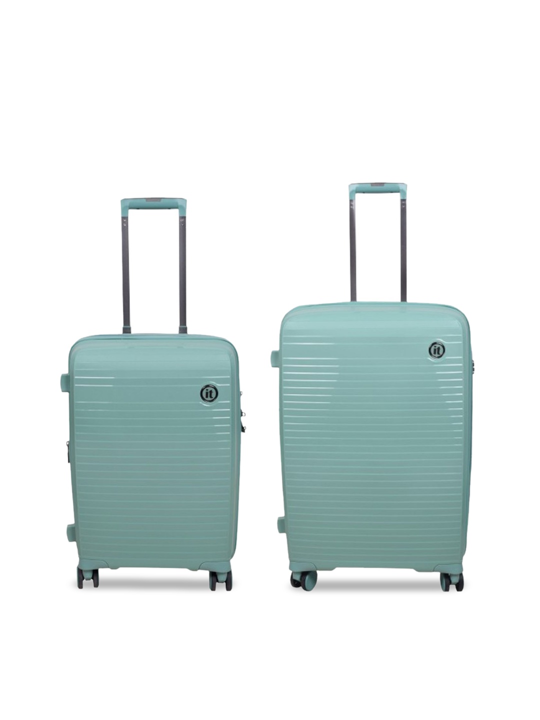 

IT luggage Set Of 2 Textured Suitcase Trolley Bag, Green