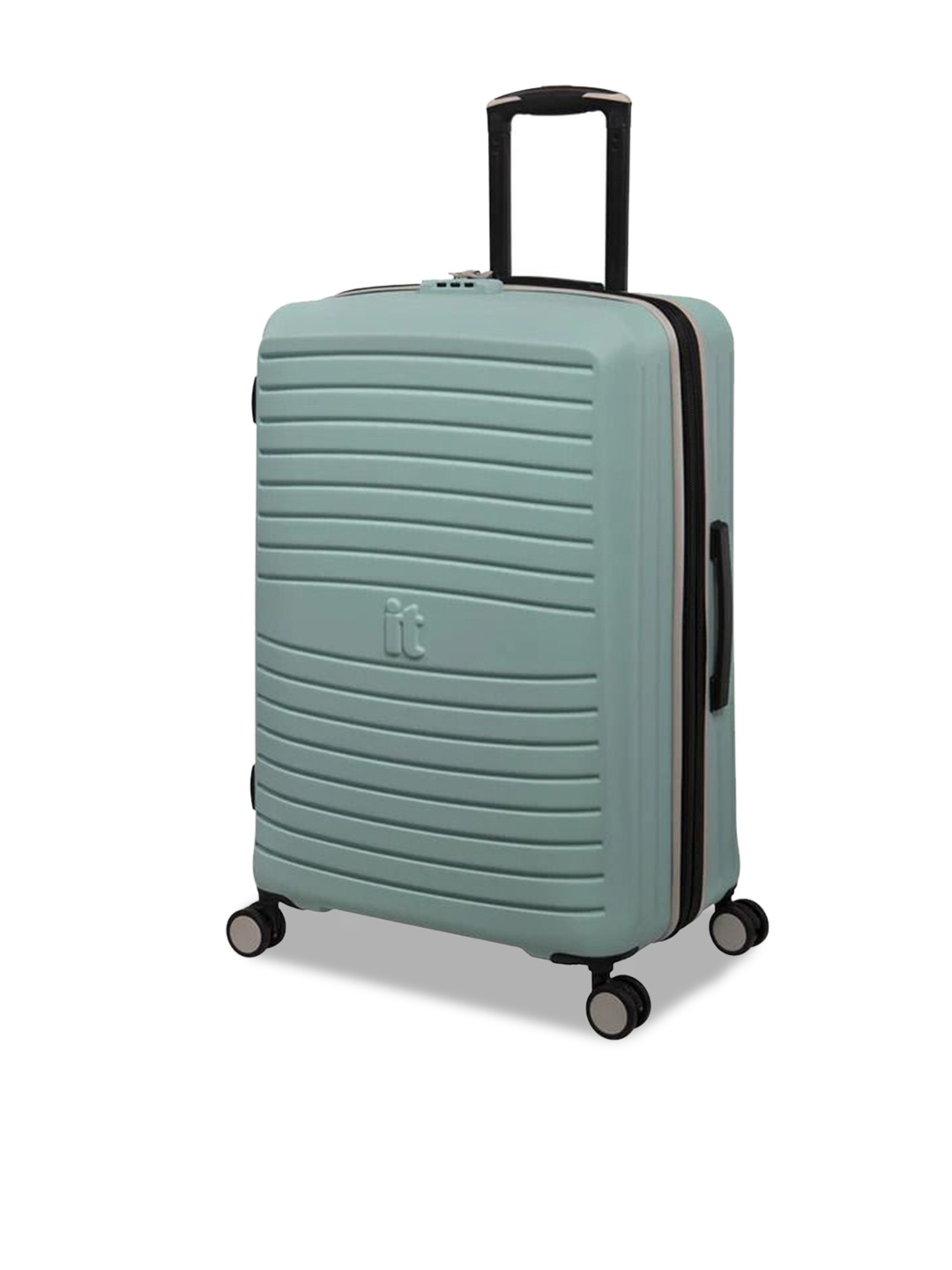 

IT luggage Eco Protect Textured Hard-Sided Medium Trolley Suitcase, Green