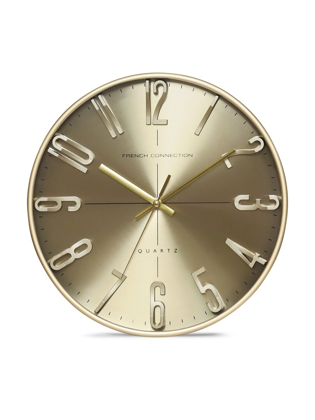 

French Connection Gold-Toned Contemporary Analogue Wall Clock