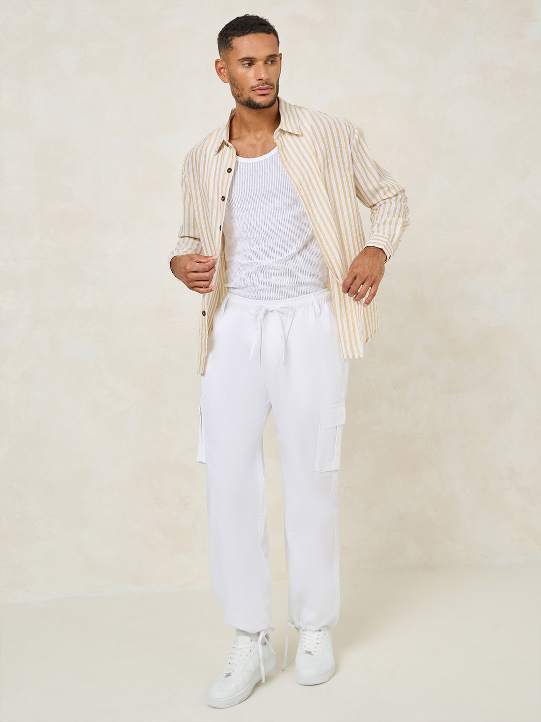 

Styli Loose Fit Cargos Trouser, White