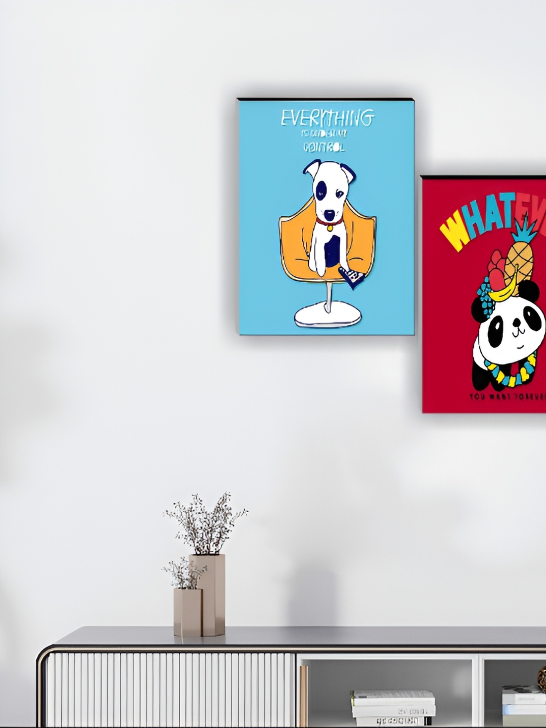 

Aura Blue & Red 3 Pieces Birds and Animals Wall Arts
