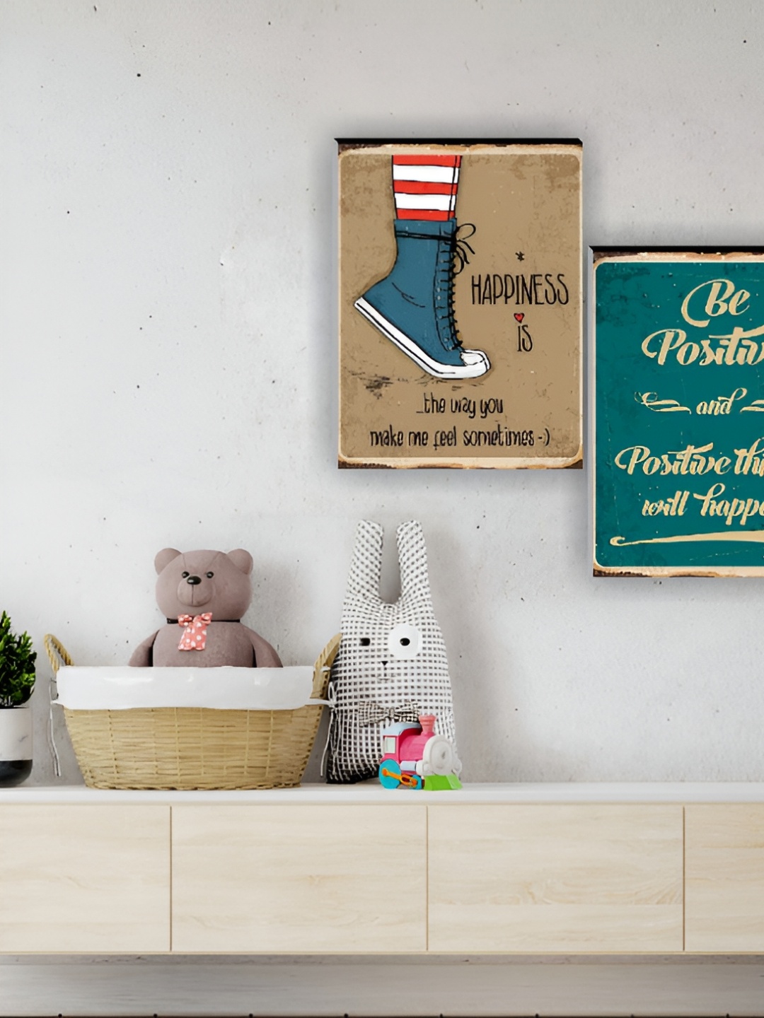 

Aura Blue & Brown 3 Pieces Wooden Quotes Wall Paintings