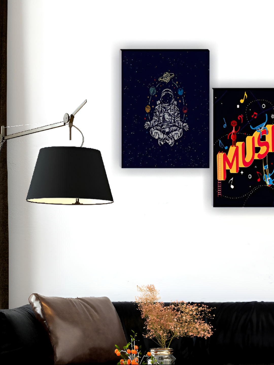 

Aura Black & White 3 Pieces Wood Cartoon Characters Painting Wall Art