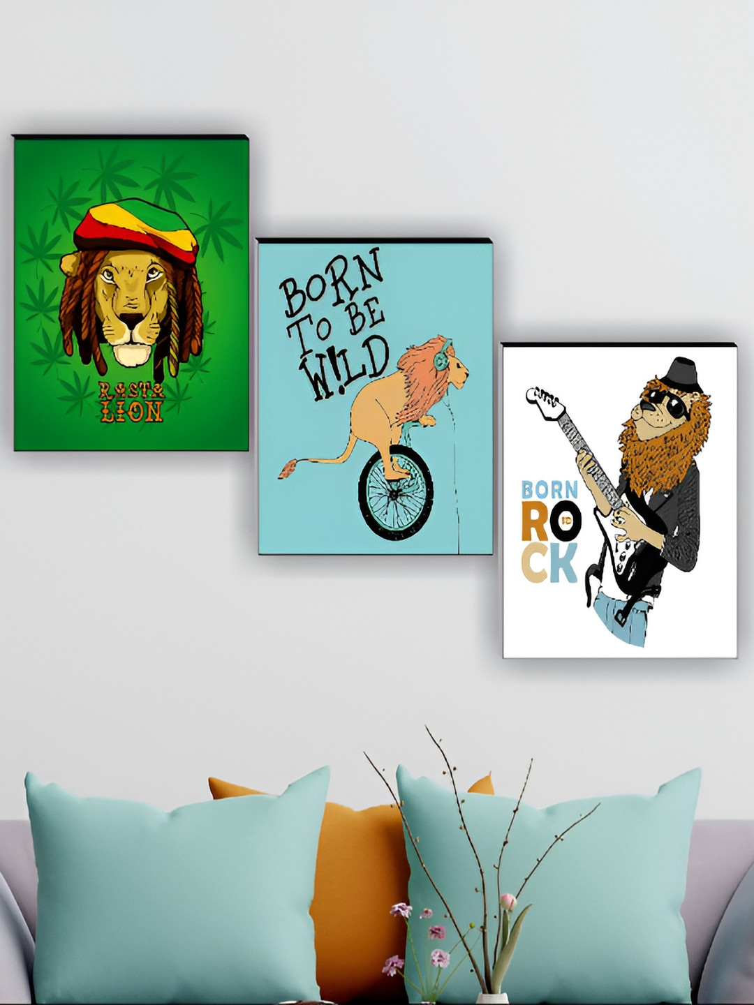

Aura Green & Blue 3 Piece Wooden Birds and Animals Wall Art
