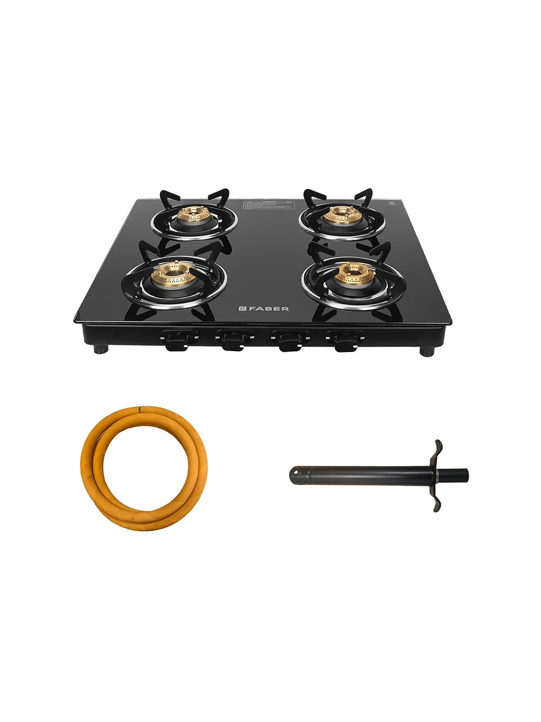 

FABER Black 4 Burner Daisy Pro Cooktop Gas Stove