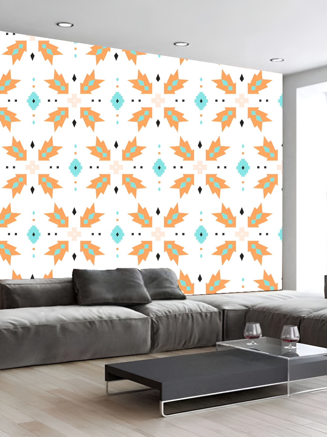 

Aura White & Orange Colored Printed Self-Adhesive 3D Wallpaper