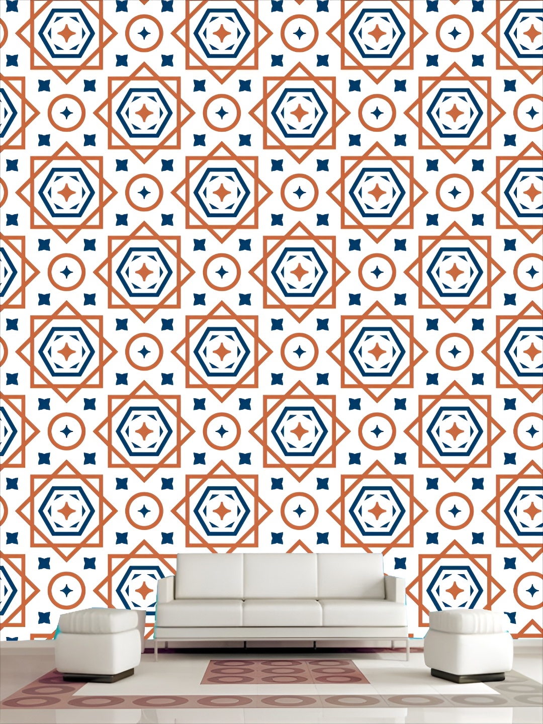 

Aura White & Blue 3D Printed Self Adhesive Wall Sticker